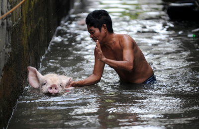 フィリピンで台風4号とモンスーンによる豪雨、マニラで冠水