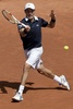 男子テニス、バルセロナ・オープン、シングルス準々決勝。リターンを狙うロベルト・バウティスタ・アグト（2015年4月24日撮影）。(c)AFP/JOSEP LAGO