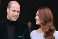 英ロンドンで、第1回「アースショット賞」授賞式会場に到着した英国のウィリアム王子とキャサリン妃（2021年10月17日撮影）。(c)JUSTIN TALLIS / AFP