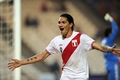 コパ・アメリカ2011（2011 Copa America）1次リーグC組、ペルー対メキシコ。後半38分に先制ゴールを決め、喜ぶペルーのパオロ・ゲレーロ（Paolo Guerrero、2011年7月8日撮影）。(c)AFP/Ronaldo Schemidt