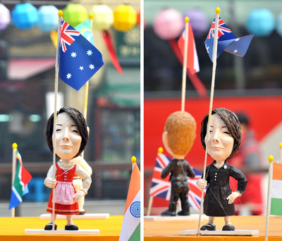 豪首相にオーストリア衣装･･･ソウル市、G20歓迎人形で痛恨ミス