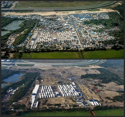 仏移民キャンプの未成年者1600人超、バスで移送完了