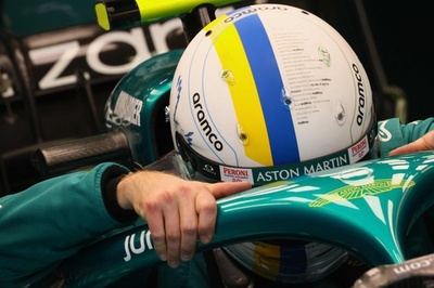 ヘルメットでウクライナ侵攻に抗議 F1世界王者4度のベッテル