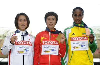 白雪が女子マラソン優勝 尾崎は銀、世界陸上ベルリン大会