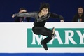 フィギュアスケート四大陸選手権、男子シングル・ショートプログラム（SP）。演技に臨む鍵山優真（2024年2月1日撮影）。(c)GREG BAKER / AFP