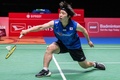 バドミントン、ジャパン・オープン、女子シングルス決勝。リターンを打つ山口茜（2024年8月25日撮影）。(c)Yuichi YAMAZAKI / AFP