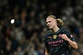 23-24イングランド・プレミアリーグ第34節延期分、トッテナム・ホットスパー対マンチェスター・シティ。2点目を決めて喜ぶマンチェスター・シティのアーリング・ブラウト・ハーランド（2024年5月14日撮影）。(c)Ben Stansall / AFP