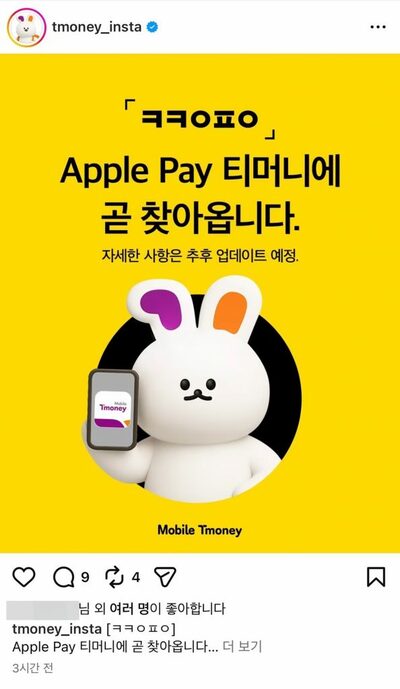 韓国のアップルペイ交通カード、カカオペイでのチャージに対応へ