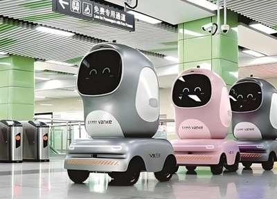 中国深センの配達ロボット 自律的に地下鉄に乗る