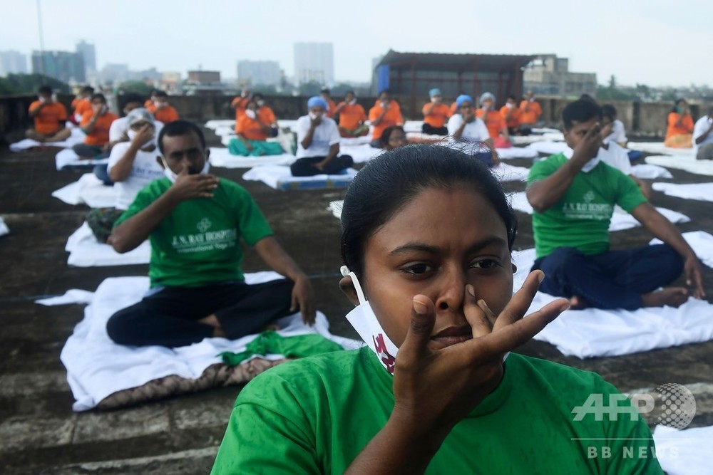 国際ヨガの日 コロナ禍のインド 行事は小規模 写真15枚 国際ニュース Afpbb News