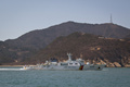 北朝鮮との境界に近い韓国の白ニョン島沖を航行する韓国海洋警察の船舶（2015年3月24日撮影、資料写真）。(c)AFP/Danny Kim