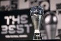 FIFAの年間表彰式。会場に置かれたトロフィー（2020年12月17日撮影）。(c)VALERIANO DI DOMENICO / POOL / AFP
