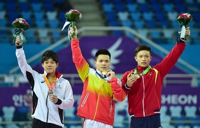 武田が男子種目別つり輪で銀、アジア大会