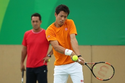 錦織は男子単第4シード、試合会場で調整行う