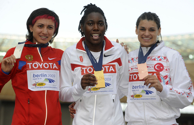 リースが女子走り幅跳びを制す、世界陸上ベルリン大会