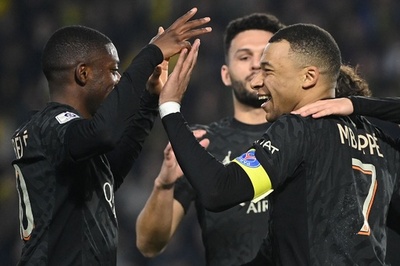 PSGがナントに勝利 退団意向のエムバペは途中出場からゴール