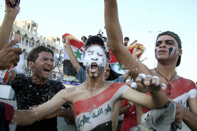 アジアカップ初優勝を喜ぶイラク市民