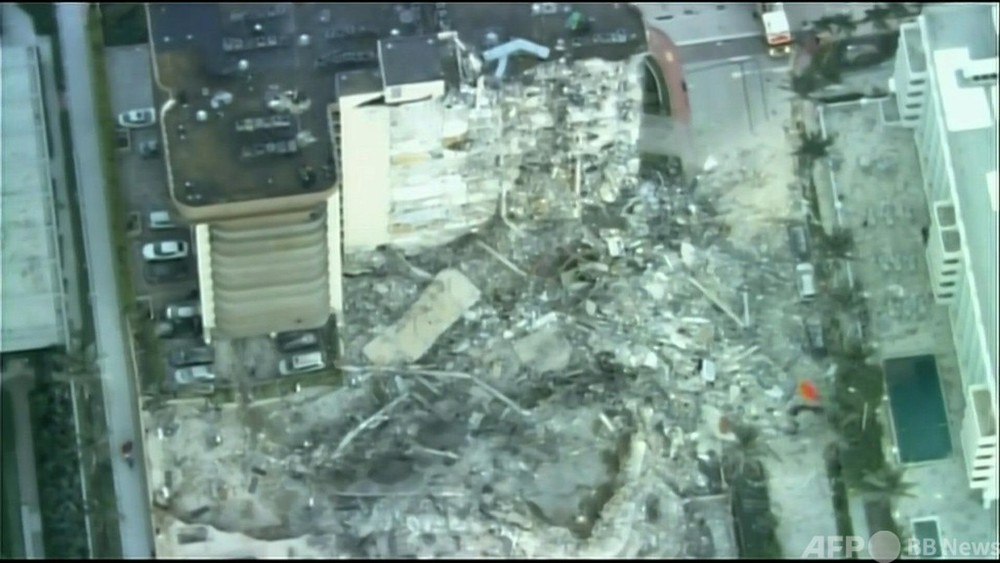 動画：12階建て集合住宅、一部崩落 米フロリダ州