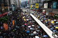 香港で行われた反政府デモで市中心部を行進する市民ら（2019年7月21日撮影）。(c)Laurel CHOR / AFP
