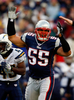 感情を露わにするペイトリオッツのジュニア・セアウ（%%Junior Seau%%）。(c)AFP/Getty Images/Jim Rogash