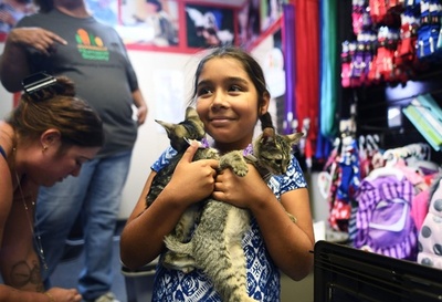 ハリケーンで動物たちを一時保護、そのまま家族に 米フロリダ