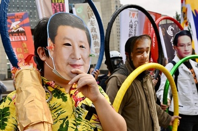 台湾で北京五輪反対デモ