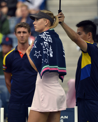 シャラポワの準々決勝は試合途中で雨天順延、全米オープン