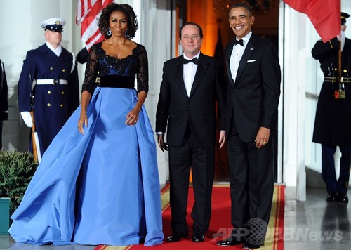 ミシェル夫人 米国公式訪問中のオランド仏大統領との会食で着用したのは 写真6枚 ファッション ニュースならmode Press Powered By Afpbb News