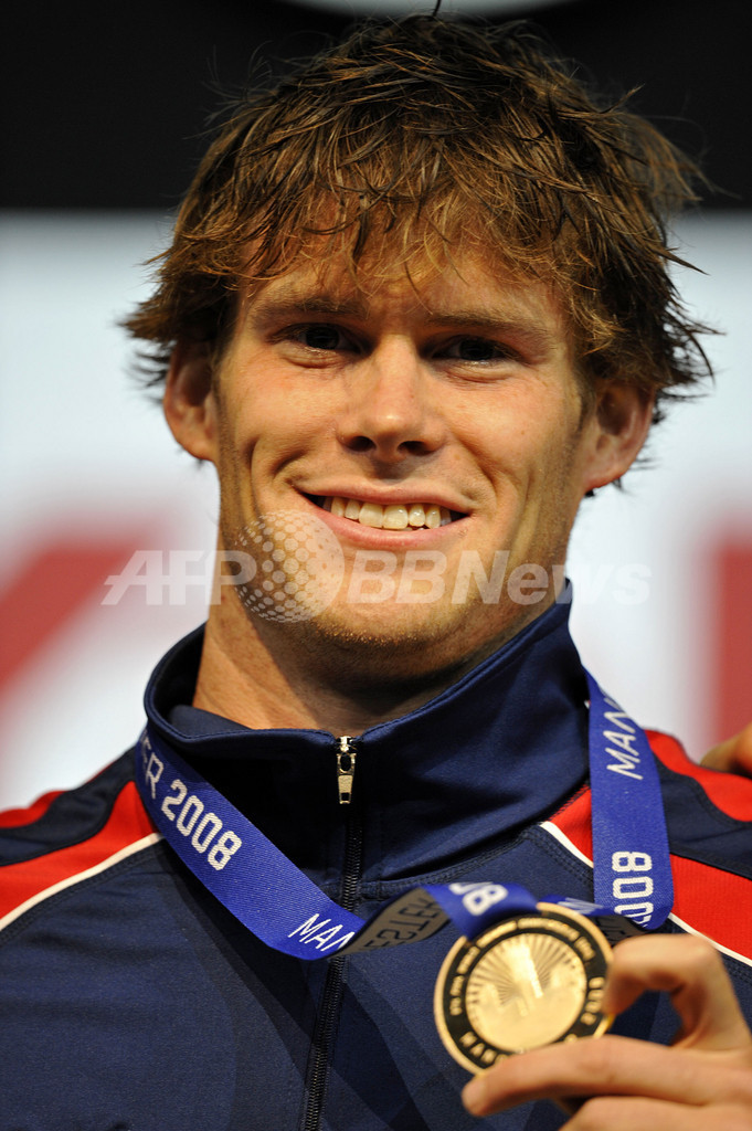 マーシャル 世界短水路選手権2008・男子50メートル背泳ぎ制す