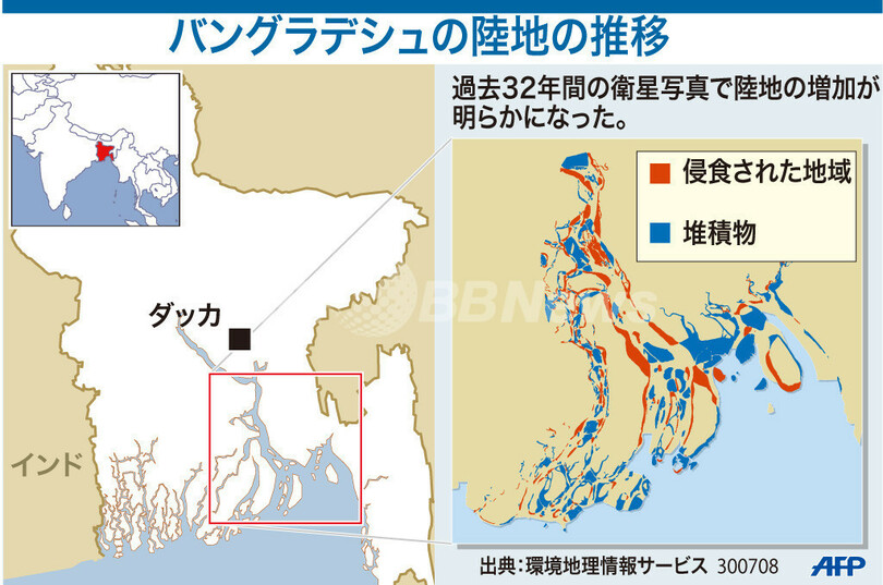 【図解】バングラデシュの陸地の推移