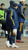 アイシングを行うギャラクシーのデビッド・ベッカム（%%David Beckham%%）。(c)AFP/Mark RALSTON