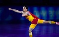ソチ冬季五輪、フィギュアスケート・エキシビションの演技に臨むハビエル・フェルナンデス（Javier Fernandez、2014年2月22日撮影）。(c)AFP/JOHN MACDOUGALL