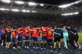 サッカーU-21欧州選手権決勝、スペイン対ドイツ。優勝を喜ぶスペインの選手（2019年6月30日撮影）。(c)Miguel MEDINA / AFP