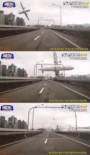 台湾機墜落、死者25人に 飛行中にエンジン停止か