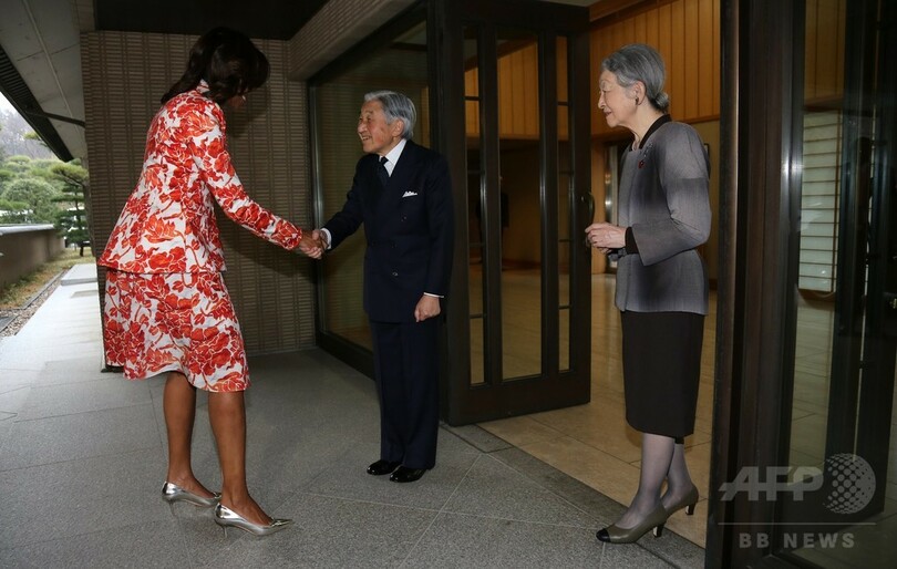 ミシェル米大統領夫人、両陛下と懇談