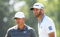 男子ゴルフ米国ツアーメジャー第2戦、全米オープン選手権最終日。9番のティーショットに臨むダスティン・ジョンソン（2018年6月17日撮影）。(c)Ross Kinnaird/Getty Images/AFP