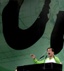 2007年9月15日、高雄（Kaohsiung）で演説する陳水扁（Chen Shui-bian）総統。(c)AFP/Sam YEH