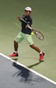 テニス、ドバイ・テニス選手権、男子シングルス1回戦。リターンを打つ西岡良仁（2018年2月26日撮影）。(c)AFP PHOTO / KARIM SAHIB