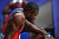 パリ五輪、陸上男子200メートル決勝。レースを終えた米国のノア・ライルズ（2024年8月8日撮影）。(c)Jewel SAMAD / AFP