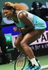 女子テニス、WTAツアー選手権（BNP Paribas WTA Championships - Singapore 2014）4日目。勝利を喜ぶセレーナ・ウィリアムス（Serena Williams、2014年10月23日撮影）。(c)AFP/ROSLAN RAHMAN