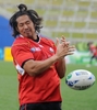 16日にハミルトン（Hamilton）で行われる2011年ラグビーW杯ニュージーランド大会（Rugby World Cup 2011）1次リーグA組第2戦でニュージーランド代表（オールブラックス）と対戦する日本代表が15日、最終調整を行った。

練習に臨む遠藤幸佑（Kosuke Endo、2011年9月15日撮影）。(c)AFP/WILLIAM WEST