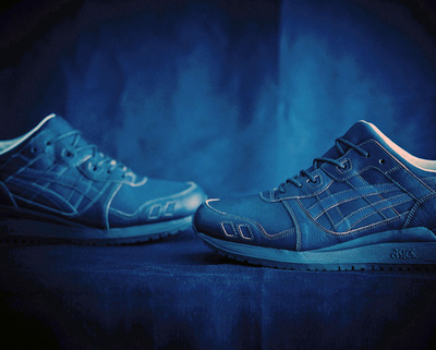 「アシックスタイガー」メイドインジャパンの本藍染めレザーシューズ