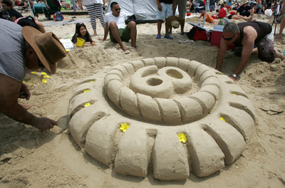 ユダヤ人国家60周年を祝い、砂の彫刻展