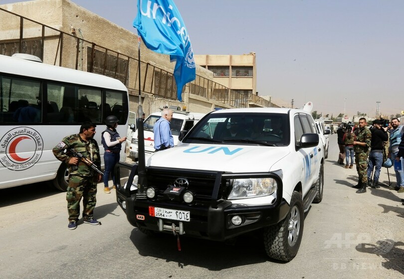 シリア援助物資輸送切り上げ、政府軍の攻撃続く