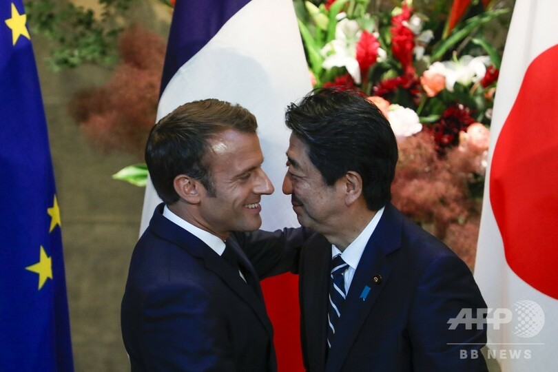 仏大統領が来日、G20控え 首脳会談で強固な日仏関係強調