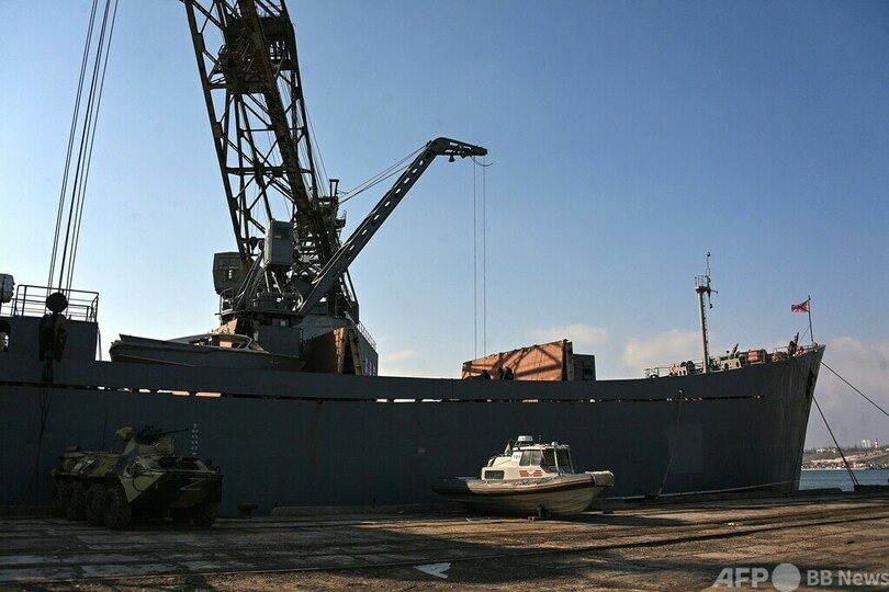 ウクライナ、ロシア揚陸艦の破壊発表 アゾフ海の港で