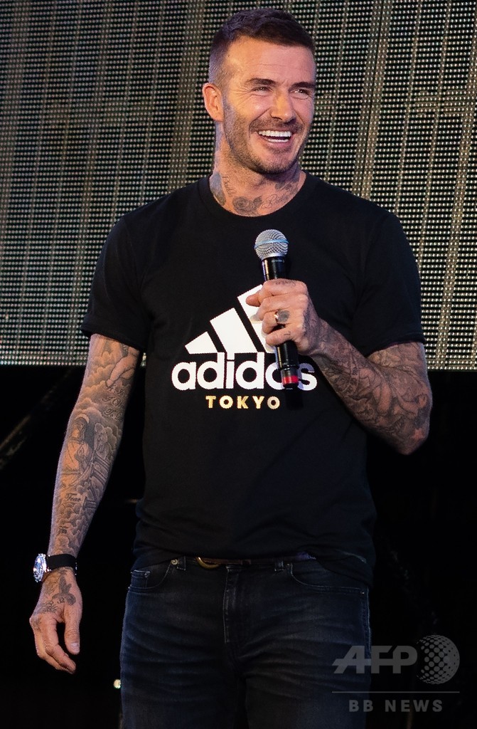 都内のPV会場にベッカム氏登場、コロンビア戦見守ったファン沸かせる