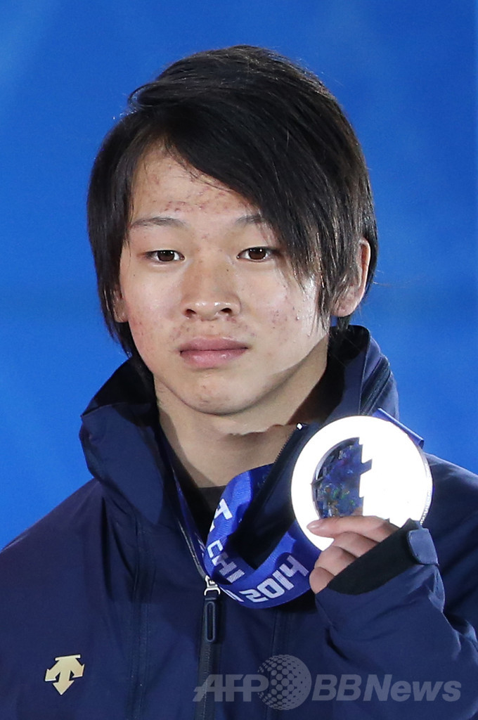 スノーボード男子ハーフパイプのメダル授与式、ソチ五輪