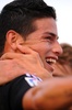 14-15スペイン1部リーグ第10節、グラナダ（Granada CF）対レアル・マドリード（Real Madrid）。得点を決め喜ぶレアル・マドリードのハメス・ロドリゲス（James Rodriguez、2014年11月1日撮影）。(c)AFP/JORGE GUERRERO