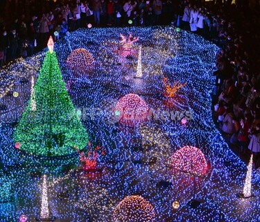 東京・汐留の夜を彩る「海の中のクリスマス」 写真6枚 国際ニュース